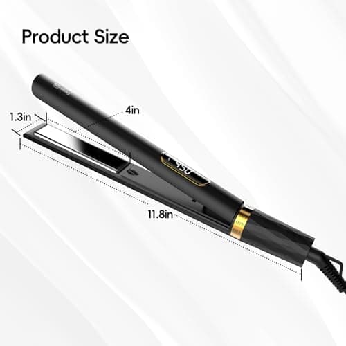 Nicebay Hair Straightener and Curler Fast Heating Titanium Iron with 5 Temp Settings and Negative Ion Technology, Travel-Friendly 8