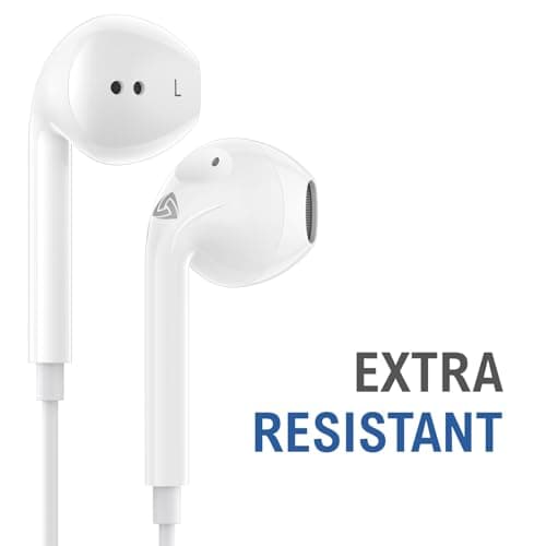 LUDOS ZENITH Wired Earbuds in-Ear Headphones, 2 Years Warranty, Earphones with Microphone, Corded for 3.5mm Jack Ear Buds for iPhone, Samsung, Computer, Laptop, Kids, School Students, Women, Small Ear 6