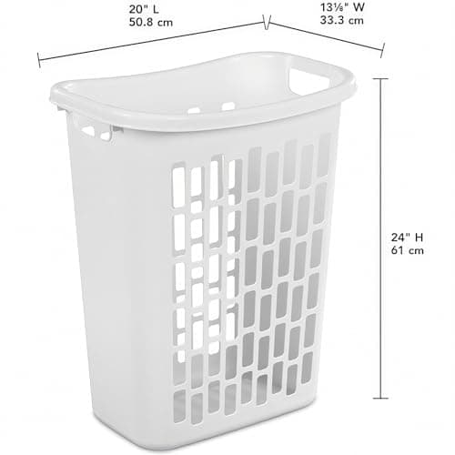 3-Pack Tall & Slim Open Rectangular Plastic Laundry Hamper for Adults – With Handles for Transporting Clothes, Ideal for Bathroom, Bedroom Closets & Laundry Room, Large Capacity, White 5