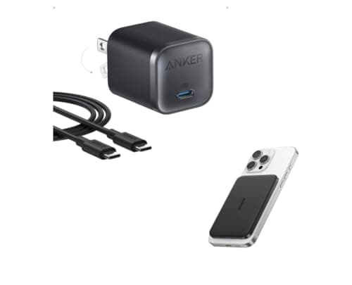 Anker Nano Power Bank, Ultra-Slim 5,000mAh Magnetic Battery Pack&Anker Nano 45W Type C Charger Fast Charging