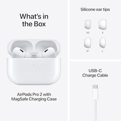 Apple AirPods Pro 2 Wireless Earbuds, Active Noise Cancellation, Hearing Aid Feature, Bluetooth Headphones, Transparency, Personalized Spatial Audio, High-Fidelity Sound, H2 Chip, USB-C Charging 7
