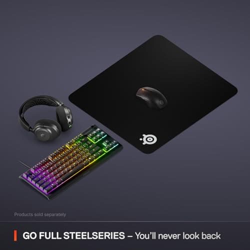 SteelSeries QcK Large Gaming Mousepad — Black — Non-Slip Silicone Rubber Base — Peak Tracking and Stability — Optimized for Gaming Sensors — 490 mm x 420 mm — FPS, MOBAs, RTS, MMO 7