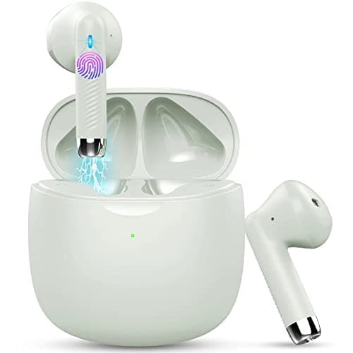Wireless Earbuds, Bluetooth 5.4 Earbuds Stereo Bass, Bluetooth Headphones in Ear with Noise Cancelling Mic, Earphones IP7 Waterproof Sports, 32H Playtime USB C Charging Green Ear Buds for Android iOS