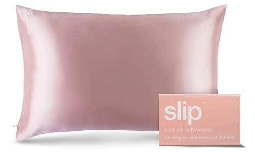 slip The Original Queen Pure Silk Pillow Case - 100% Pure 22 Momme Mulberry Silk - Queen Size Standard Pillow Case - Anti-Aging, Anti-BedHead, Anti-Sleep Crease, Pink (20" x 30")