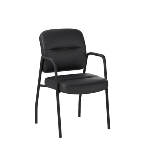 Devoko Waiting Room Office Reception Chairs Executive Leather Guest Chairs with Armrest Ergonomic Upholstered Lumbar Support Side Chairs (2 Pack) 5