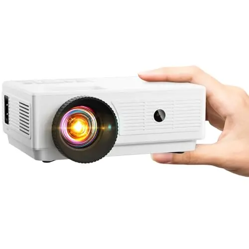 ARTSEA Mini Projector for iPhone - Portable Outdoor Movie Projector, HD 1080P Supported Video Projector for HomeTheater Compatible with iOS/Android Phone/Tablet/Laptop/PC/TV Stick/Box/USB Drive/DVD