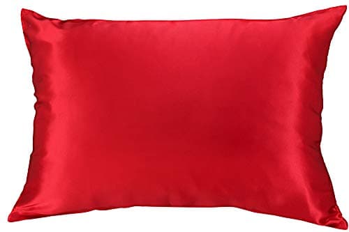 Celestial Silk 100% Silk Pillowcase for Hair Zippered Luxury 25 Momme Mulberry Silk Charmeuse Silk on Both Sides of Cover -Gift Wrapped- (King, Bright Red)