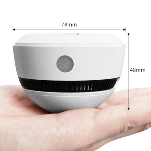 10-Year Battery Smoke Detector for Home | 85dB Fire Alarm, Military-Grade Photoelectric Sensor Reduces 70% False Alarms | CE/UL Globally Certified | Easy Install (Adhesive/Screws) (1) 5