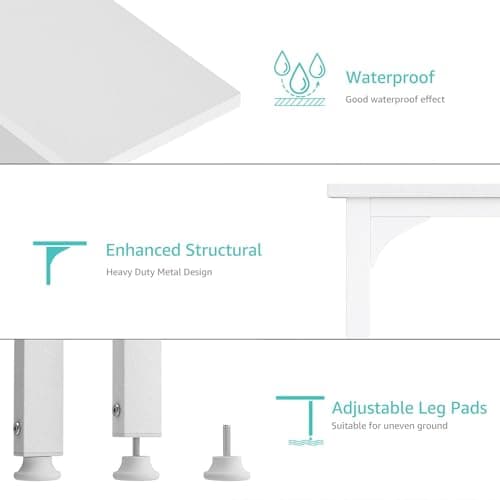 Lufeiya White Small Desk with Drawers - 40 Inch Computer Desk for Small Space Home Office, Modern Simple Study Writing Table PC Desks 8