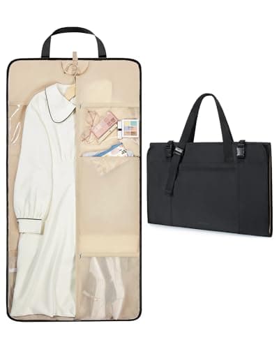 BAGSMART Garment Bags for Travel Convertible puffy Suit Carrier for Women Men Weekender Foldable Carry on Garment Bags for Hanging Clothes, Dresses, Coats, Shirts