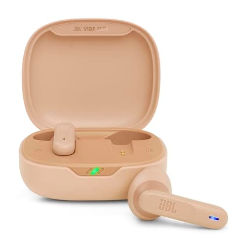 JBL Vibe Flex True Wireless Earbuds – Bluetooth Earphones with Deep Bass Sound, IP54 Water & Dust Resistant, Long Battery Life, Voice Assistant Compatible, Open-Ear Design (Beige)