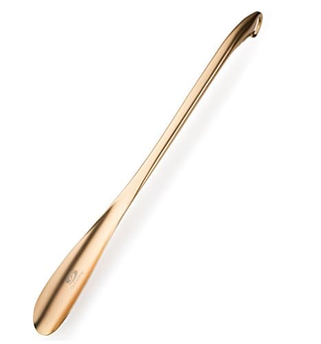 OrthoStep Red Moose 24 inch Shoe Horn Long Handle Metal Shoe Horns for Men Antique Brushed Brass