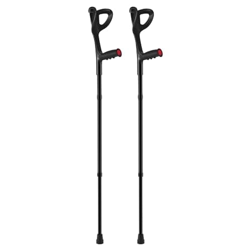 VEVOR Forearm Crutches for Adults, Folding Walking Forearm Crutches with 10-Level Adjustable Height, Lightweight Aluminum Medical Crutches with Open Cuff for Leg Injury Surgery Disabled, 1 Pair 350LBS 9