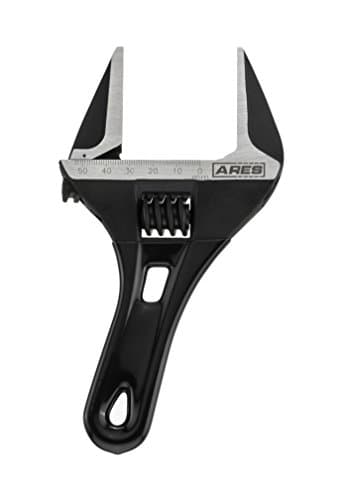 ARES 70303-53mm Stubby Adjustable Wrench - Stubby, Ultra Thin Design for Quick Access to Tight Spaces - Mouth is 30 Percent Deeper than Normal