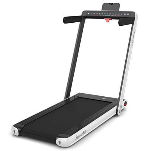 GYMAX Walking Pad, 2.25HP Dual Display Foldable Treadmill for Home with Remote/Smart App Control, Portable Compact Treadmill for Office Under Desk, Folding Running Machine for Small Spaces (White) 9