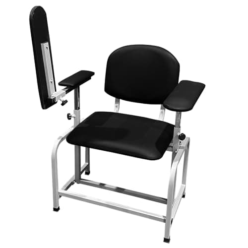 Helsevesen Large Padded Phlebotomy Chair - Wide Cushion 22" Bariatric Lab Blood Drawing Chair for Hospital, Lab Draw Chair and Medical Facilities (Black L) 5