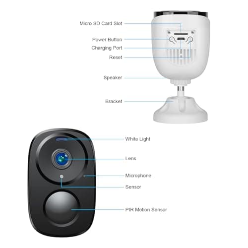 EVERSECU 2K 3MP Outdoor Wireless Security Camera Support Pairing Via Bluetooth, Rechargeable Battery-Powered WiFi Home CCTV Bullet Camera, Spotlight, PIR Motion Detection, 2-Way Audio, Night Vision 8