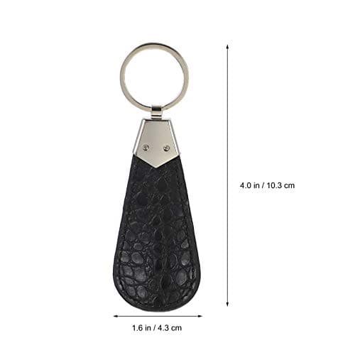 Mini Travel Shoe Horn Shoehorn Keychain Travel Portable Lifters Leather s Small Helper Tool with Key Holder for Men Women Pregnancy Senior Black 6