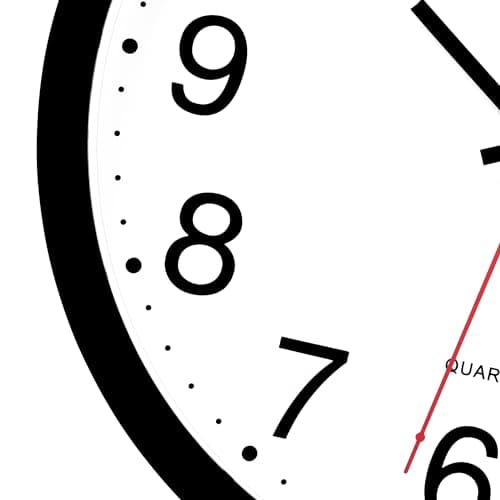 Foxtop Black Wall Clock Silent Non-Ticking 12 Inch Quartz Battery Operated Round Analog Wall Clock for Classroom School Office Living Room Bedroom Home 5