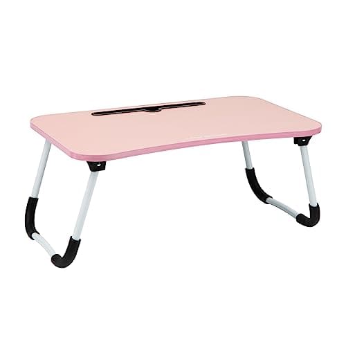 Mind Reader Lap Desk Laptop Stand, Bed Tray, Folding Legs, Couch Table, Portable, MDF, 23.25" L x 13.75" W x 10.5" H, Pink 7