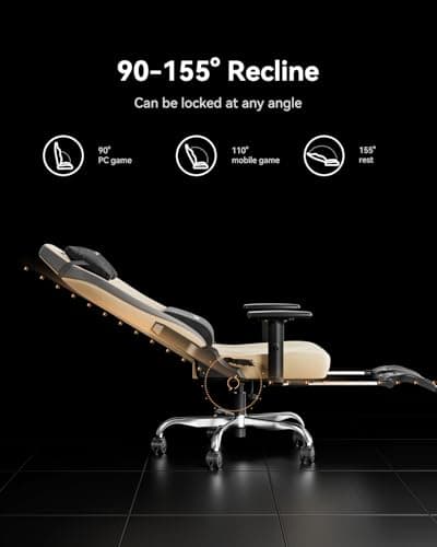 AutoFull C3 Gaming Chair, Racing Style Gaming Chair with Ergonomic Lumbar Support,Adjustable High Back PU Leather PC Chair with Footrest,Brown 7