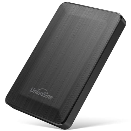 UnionSine 2.5" Portable External Hard Drive 1TB, USB 3.0 Type-C HDD Storage Compatible for PS4, Xbox, PC, Mac, TV, Desktop, Laptop(Black) HD3513