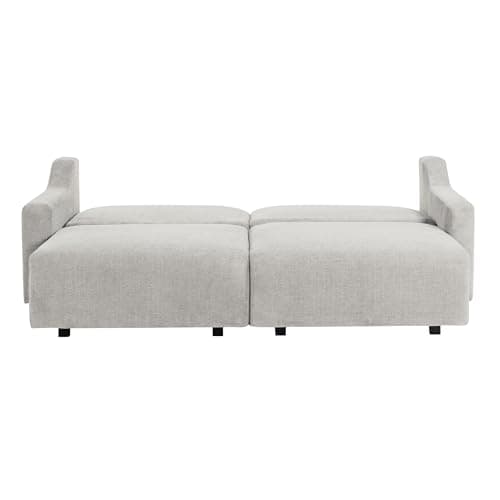 Serta Glendale 90.2" Queen Size Wall-Hugging Convertible Sofa, Dreamcoil Comfort, Chenille Fabric, Cream 7