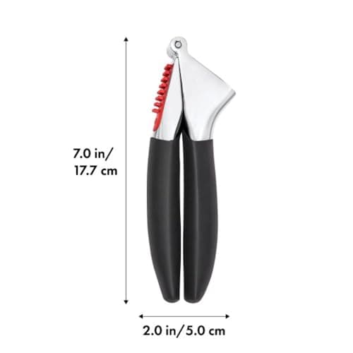 OXO Good Grips Heavy Duty Garlic Press, Die-Cast Zinc, Black 6