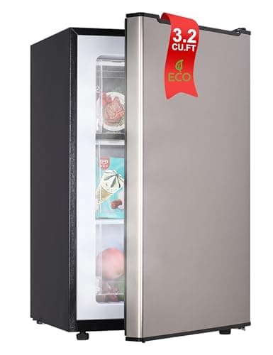 Upright Freezer, 3.2 Cu Ft Mini Small Freezer for 1-2 People, Portable Compact Freezer with 3 Plastic Baffles, 4D Cooling & 40dB Ultra-Quiet, Fast Freeze (-13°F) - Silver