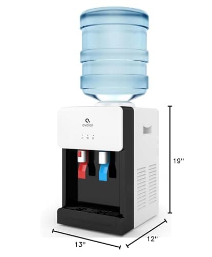 Avalon Premium Hot/Cold Top Loading Countertop Water Cooler Dispenser With Child Safety Lock. UL Listed- White 7