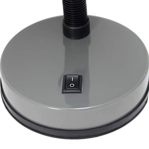 Simple Designs LD1003-GRY-LB 14.25" Basic Metal Desk Lamp with Flexible Hose Neck for Office, Living Room, Bedroom, College Dorm, Bookshelf, Silver, with Feit LED Bulb Included 7