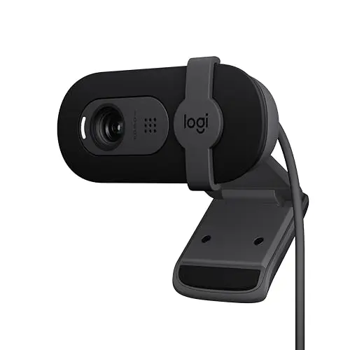 Logitech Brio 101 Full HD 1080p Webcam for Meetings, Streaming, Desktop, Laptop, PC - Built-in Mic, Shutter, Works with Zoom, Microsoft Teams, Nintendo Switch 2’s new GameChat Mode, USB-A,-Black