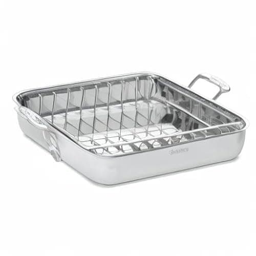 Cuisinart 16-Inch Roasting Pan, Induction Compatible Premium Rectangular Roaster Pan With Rack, Stainless Steel Roasting Pan with Rack, Large Capacity, Dishwasher Safe 5