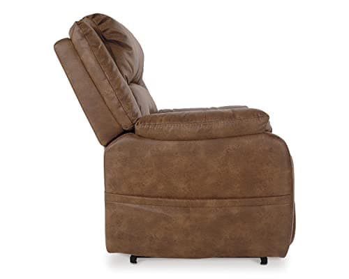 Signature Design by Ashley Yandel Faux Leather Electric Power Lift Recliner for Elderly, Brown 8