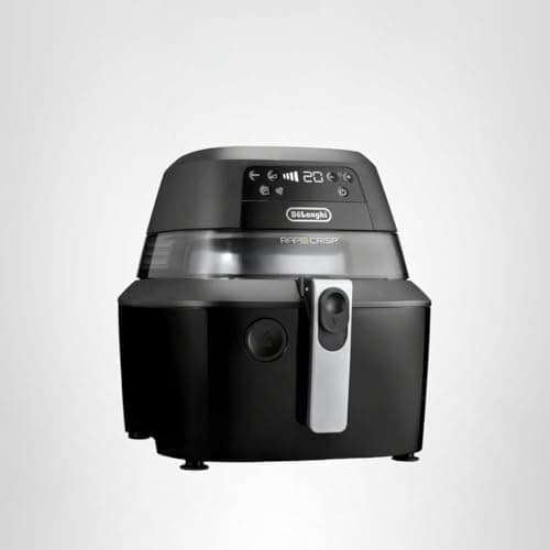 De'Longhi Rapid Crisp Air Fryer, 5-Quart, 1700-Watt XL Cooker, Fries, Crisps, Roasts, Bakes, 5 Preset Functions, Pizza Setting, Up to 20% Faster Cooking, Easy Clean Nonstick, 360° Viewing, Black 9