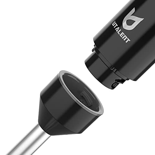 Cordless Hand Blender, UTALENT Variable Speed Immersion Blender Rechargeable, with 500ml Chopper, 600ml container, Egg Whisk, for Smoothies, Baby Food and Soups – Black 7
