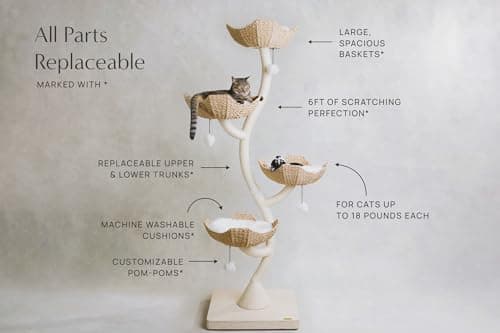 MAU 73" Tall Modern Cat Tree Scratching Tower for Large Cats, Scratching Post Condo, Cat Tower for Multiple Cats, Luxury Cat Gifts by Mau Lifestyle 8