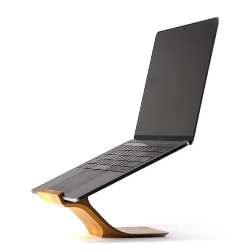 XDK Wood Laptop Stand for Desk, Ergonomic Height Riser for Notebook Computer up to 15 Inches, Wooden Holder for MacBook/Aluminum Laptops