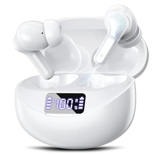Fhumsh Wireless Earbuds, Bluetooth 5.4 HiFi White