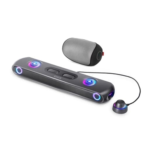 OXS Thunder Pro+ Gaming Soundbar with Wireless Satellite Neck Speaker, 7.1.2 Dolby Atmos Surround Sound System, Built-in Woofer, App Customization, RGB Effects, 3 Pro Gamer Modes, Sleek Toggle Design