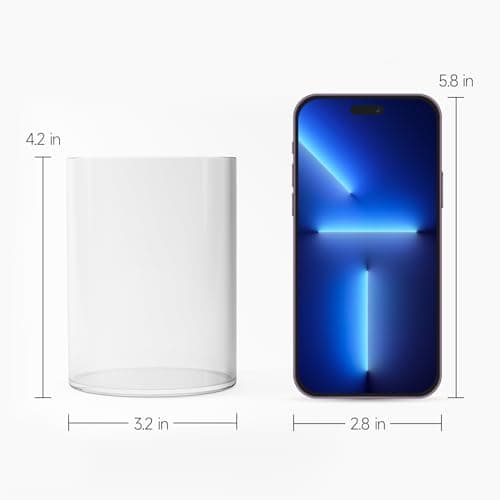 DreamShore Acrylic Pen Holder, 2 Pack Desktop Pencil Cup Stationery Organizer for Office Desk Accessory, Round Makeup Brush Srotage for Home, Cutlery Storage Organizer (Clear, 2 Pack) 2