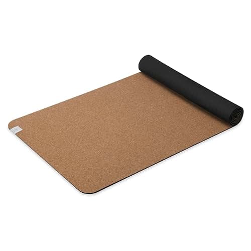 Gaiam Cork Yoga Exercise Mat | Natural Sustainable Cork Resists Sweat and Odors | Non-Slip TPE Backing Prevents Slipping| Great for Hot Yoga, Pilates, Fitness Working Out (68" x 24"x 5mm Thick)