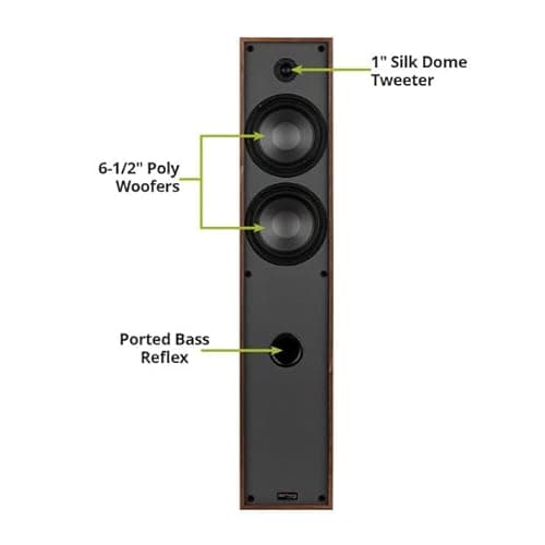 Dayton Audio Classic T65 Floor-Standing Tower Speaker Pair (Wood) 5