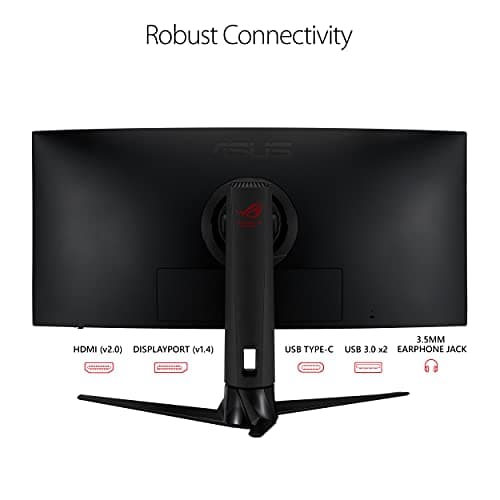 ASUS ROG Strix 34” Gaming Monitor (XG349C) - UWQHD (3440 x 1440), 180Hz, 1ms, Extreme Low Motion Blur Sync, 135% sRGB, G-Sync Compatible, DisplayHDR 400, Eye Care, USB-C, DisplayPort, HDMI, Black 6