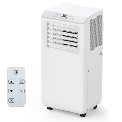 Portable Air Conditioners 10,000 BTU, Quiet Operation with Remote Control, Cools Rooms Up to 450 Sq. Ft, Portable AC Unit for Office Dorm Rooms, White