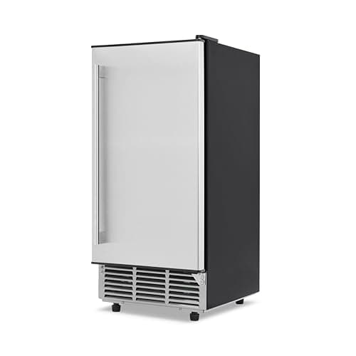 Newair 15" Commercial Nugget Ice Maker | Freestanding or Built-in Under Counter Ice Maker with 80 lbs/Day Production | for Home Bar, Kitchen & Restaurant Use | Stainless Steel 17