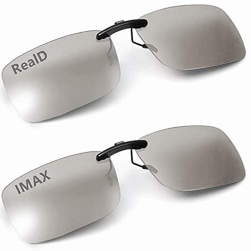 AoHeng Cinema 3D Clip on Glasses for RealD IMAX 3D Movie,Lighter,Clearer,Brighter(2Pack)