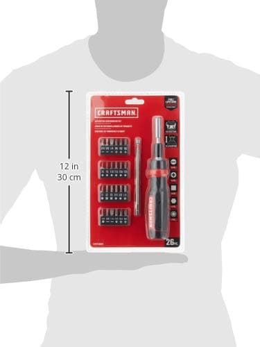 CRAFTSMAN Ratcheting Screwdriver, Multibit Set, 26-Piece (CMHT68001) 9