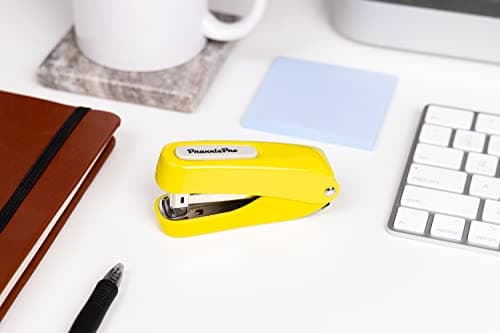 Praxxis Pro Office Supplies - Aria-Plus Half-Strip Mini Stapler - Durable, Compact, and Colorful Stapler for Office and Travel Use, Compatible with Standard 26/6 Staples, Yellow 5