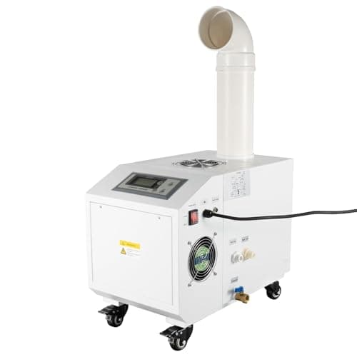 Knwigoe Ultrasonic Industrial Agricultural Humidifer Commercial Humidifier for Plants Large Volume (3kg/H) Automatic Ultrasonic Mist Maker 160M³/H Airflow for Warehouse Greenhouse Garden